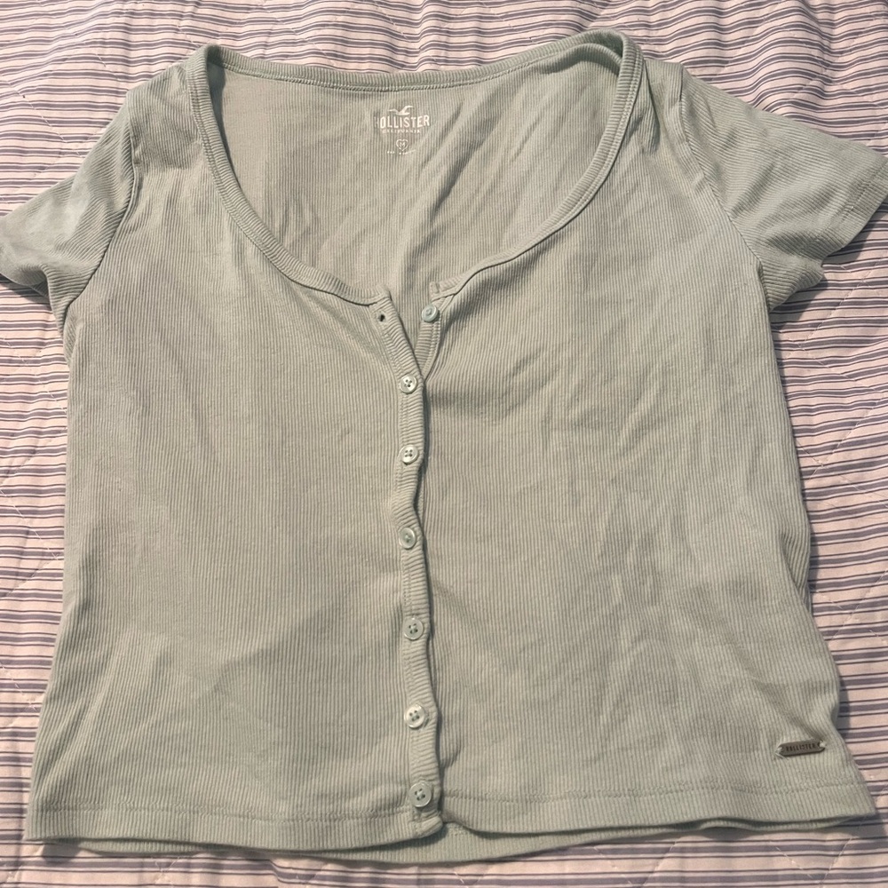 Mint Green Hollister Henley Tee